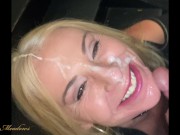 Preview 3 of Eager cum whore meets fan for a public blowjob and takes a cumwalk