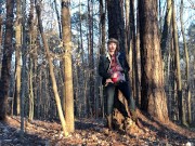 Preview 4 of 19 year old Jesse Gold jerks off in the woods in cowboy boots, denim, and flannel