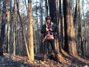 Preview 6 of 19 year old Jesse Gold jerks off in the woods in cowboy boots, denim, and flannel