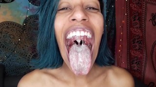 Eating yogurt and showing off my big dirty mouth