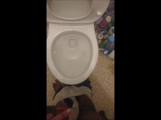 Preview 1 of Taking a Piss, Then Cumming Through My Underwear While Playing with My Balls