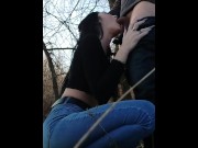 Preview 1 of Public amateur hard blowjob with oral creampie I suck his cock in the park!