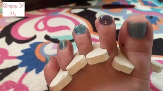 Painting toenails 1 part 2 of 2 foot fetish - glimpseofme