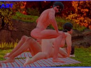 Preview 5 of 3D Model: Aletta Ocean. Two brothers persuaded a brunette to have a threesome on a camping site. №3