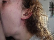 Preview 3 of up close teary eye sloppy bbc blowjob
