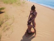 Preview 1 of Naughty Beach Lesbian Pussy Licking