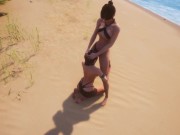 Preview 4 of Naughty Beach Lesbian Pussy Licking