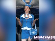 Preview 2 of Stewardess strips out of everything except white stockings for in flight entertainment - Lelu Love