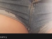 Preview 2 of Short jean shorts pussy tease!
