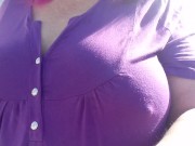 Preview 5 of Big natural titties Walking braless 1