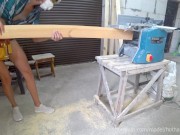 Preview 1 of DIY Bed Part 5 - Work with planer thicknesser + BONUS blowjob