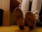 Preview 3 of Foot Fetish Dream with my Female Boss in Office (ballet flats, nylon socks, pedicured feet)
