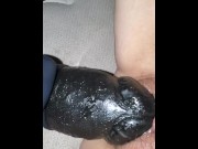 Preview 1 of Milf enjoys long thick black King Cock Dildo! Puts it all in with cock ring!