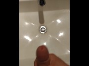 Preview 1 of Bathroom sink very quick Jackoff with Big Cumshot