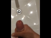 Preview 3 of Bathroom sink very quick Jackoff with Big Cumshot