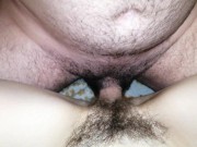 Preview 6 of Before going to bed, he fucked his girlfriend with a very hairy pussy, and finished right on her