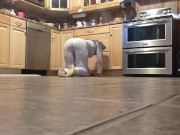 Preview 1 of She cleans the floor and her clothes disappear! Jerk off and cum before she's done