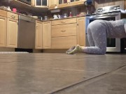 Preview 2 of She cleans the floor and her clothes disappear! Jerk off and cum before she's done