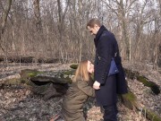 Preview 1 of Pretty girl made a sweet quick blowjob in the woods on the first date