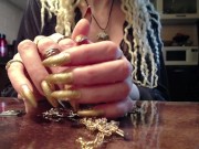 Preview 1 of Golden sharp nails