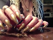 Preview 3 of Golden sharp nails