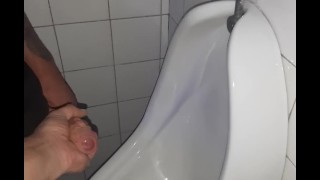 Sucking straight guy in public bathroom 