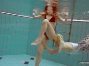 Preview 3 of Two hot chicks enjoy swimming pool naked
