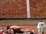 Preview 2 of Couple Filmed Fucking in the Terrace Outside