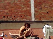 Preview 4 of Couple Filmed Fucking in the Terrace Outside