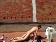 Preview 6 of Couple Filmed Fucking in the Terrace Outside