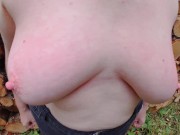 Preview 4 of Slap her naked natural breasts while hiking DC