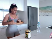 Preview 1 of I Drink Pre WorkOut Before This Epic Deepthroat Blowjob! I Keep Sucking After He Cums In My Mouth!