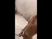 Preview 1 of I nervously smoke on the sidelines when I watch her being fucked by 3 guys in tight anal