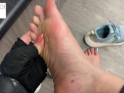 Preview 3 of after gym tired feet removing shoes and socks - glimpseofme