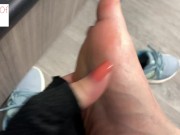 Preview 4 of after gym tired feet removing shoes and socks - glimpseofme