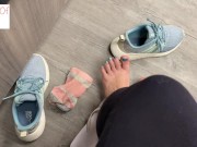 Preview 6 of after gym tired feet removing shoes and socks - glimpseofme