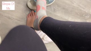 after gym tired feet removing shoes and socks - glimpseofme