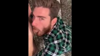 Personal trainer gets his dick sucked by a Gay generous client near the gym.
