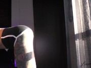 Preview 2 of Morning workout with my Butt Plug, I can't resist and I finger my PUSSY until I cum!
