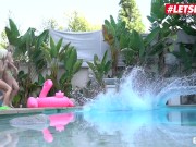 Preview 4 of ScamAngels - Kiara Cole And Bailey Brooke Sexy American Teens Blondes Hot Pool Threesome - LETSDOEIT