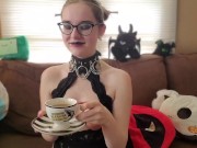 Preview 6 of Goth Girl JoI while sipping a cup of tea and smoking - IzzyHellbourne