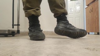 My size 15 dirty army shoes
