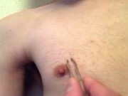 Preview 4 of A Japanese man who plays with tweezers on an erected nipple and makes an obscene voice [# 26]