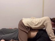 Preview 5 of Youtube初撮影後にドМイケメン男を乳首めフェラと中出し騎乗位で襲っちゃいました。japanese amateur youtuber cowgirl sex - えむゆみカップル