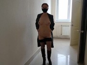 Preview 1 of exhibitionist girl in office building