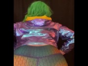 Preview 2 of Sexy fat ass PAWG with cute tits electroclash alt club  tease