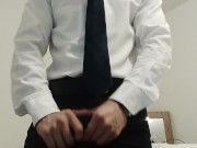 Preview 3 of Hot guy in suit, ¡Big cumshot!