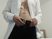 Preview 6 of Hot guy in suit, ¡Big cumshot!