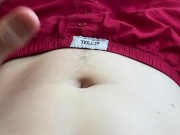 Preview 6 of Student Plays With His Navel And Fat Stomach
