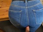 Preview 4 of My new gym teacher, she is my friend's Step Mom and she made me cum on her blue jeans